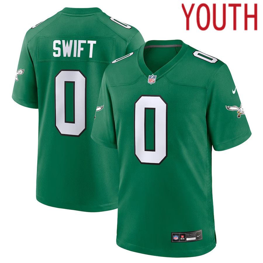 Youth Philadelphia Eagles #0 DAndre Swift Nike Kelly Green Alternate Player Game NFL Jersey->philadelphia eagles->NFL Jersey